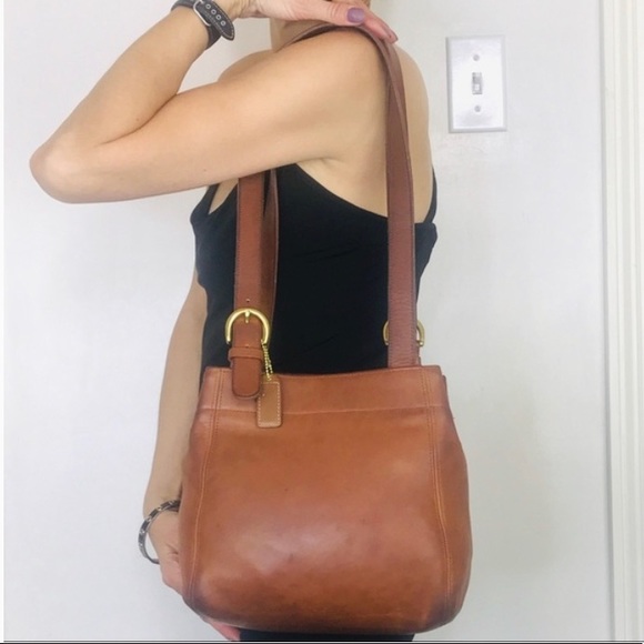 ~HP~ COACH Vintage Waverly Soho Black Double Handle Leather Tote Purse USA Made - Picture 15 of 15